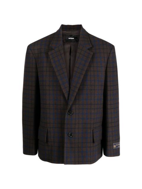 We11done grid-pattern single-breasted blazer