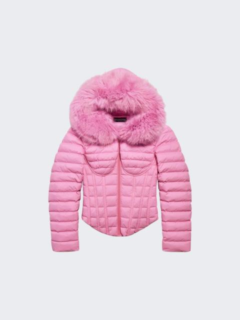 BALENCIAGA Hooded Corstd Puffer Jacket Pink