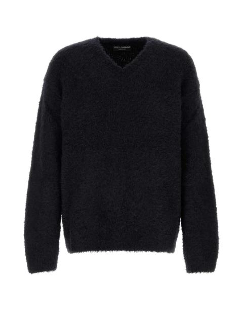 Dolce & Gabbana Dolce & Gabbana Men Black Stretch Alpaca Blend Sweater