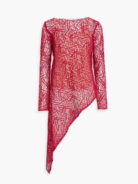 Oscar de la Renta Asymmetric guipure lace top