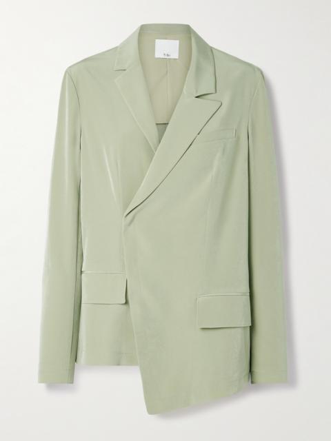 Tibi Asymmetric Crepe De Chine Blazer