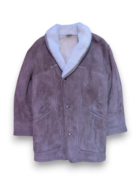 Other Designers Sheepskin Coat Leather Jacket Beige Japanese Brand Vintage
