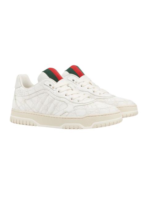 GUCCI Gucci Re-Web $1150 Women's Beige And White GG Canvas Sneaker