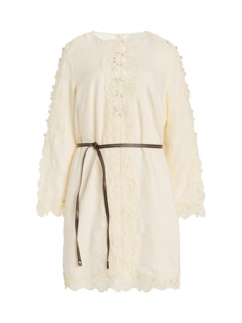 Zimmermann Awaken Embroidered Linen Top white