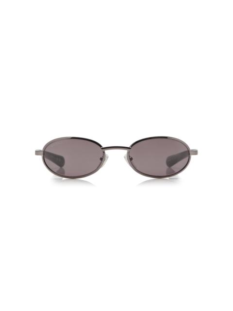 GUCCI Oval-Frame Metal Sunglasses grey