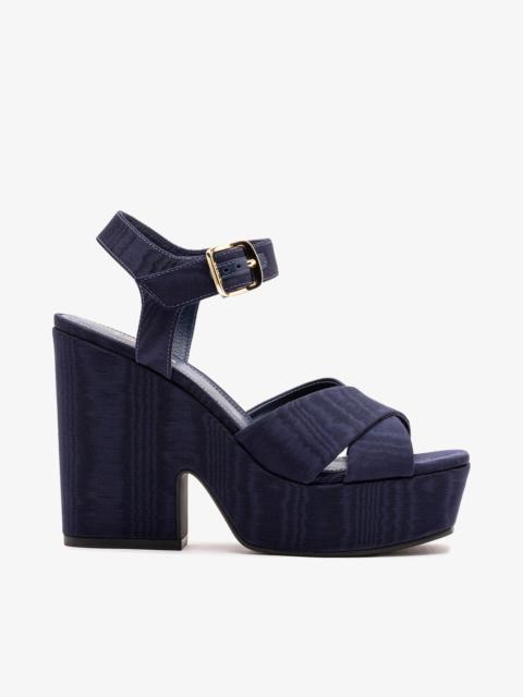 Larroudé Cher Sandal In Indigo Leather