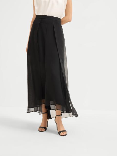 Brunello Cucinelli Crispy silk paneled circle skirt