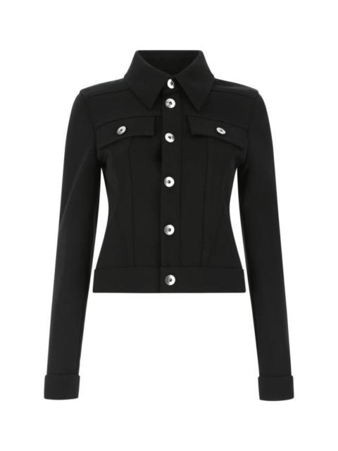 Bottega Veneta Woman Black Stretch Wool Blend Jacket