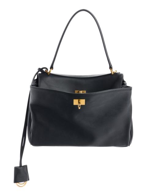 BALENCIAGA Balenciaga Mini Rodeo Leather Top Handle Bag in 1000 Black at Nordstrom