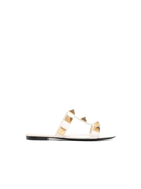Valentino Garavani Roman Stud Leather Flat Sandals Women