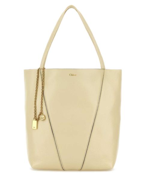 Chloé Chloe Women Pastel Yellow Leather Spin Shopping Bag