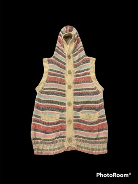 Other Designers go slow caravan - MULTICOLORS KNITTED VEST JACKET HEMP COTTON MATERIAL