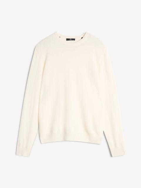 7 For All Mankind Cashmere Crewneck Sweater In Ice White