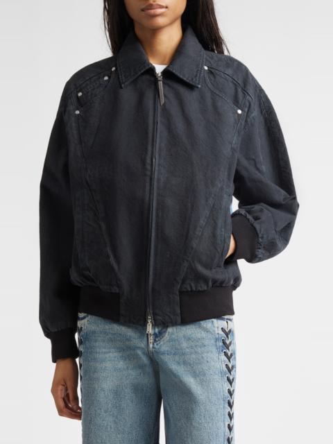 Stella McCartney Stella McCartney Patchwork Denim Bomber Jacket at Nordstrom