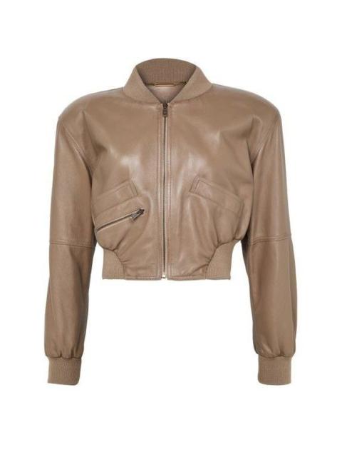 Chloé CHLOE Zip Up Baobab Brown Leather Jacket New & Authentic (Wo