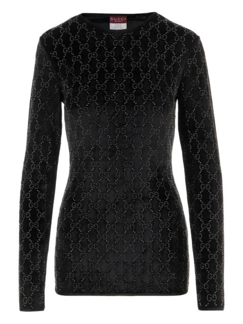 GUCCI Gucci Women Gg Crystal Chenille T-Shirt