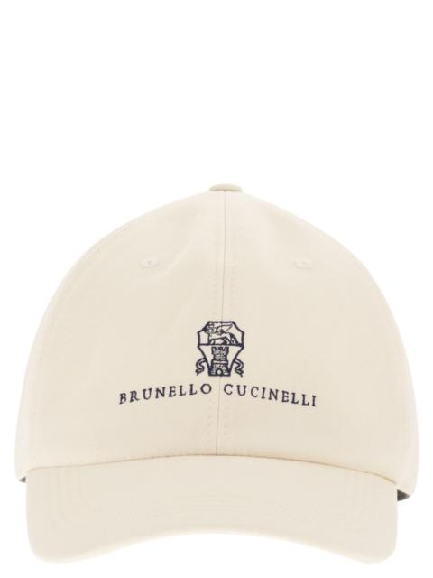 Brunello Cucinelli Brunello Cucinelli Men Baseball Cap In Garment-Dyed Twisted Cotton Gabardine With Embroidered Logo