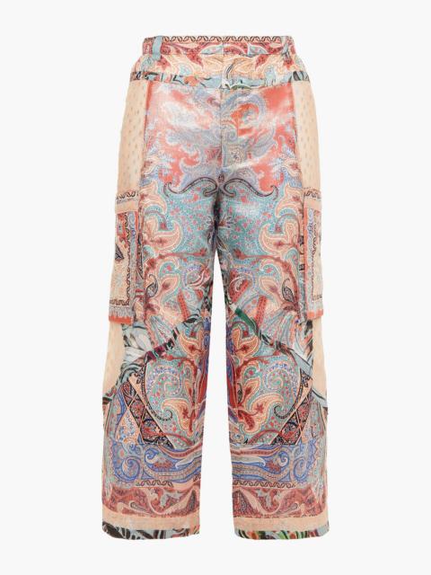 Etro Cropped printed fil coupe silk-blend straight-leg pants