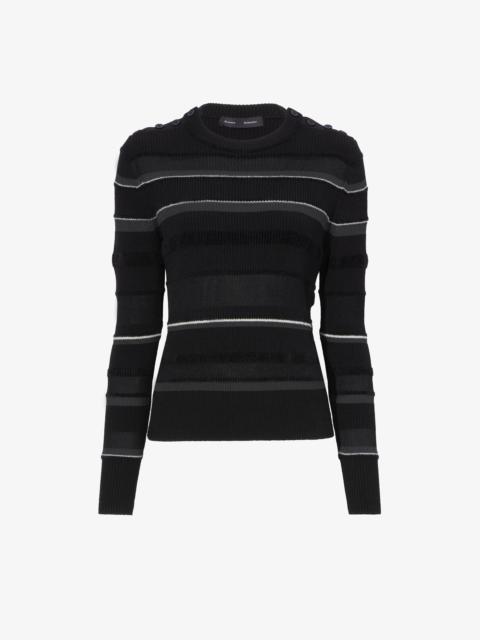 Proenza Schouler Judy Sweater in Textured Striped Knit