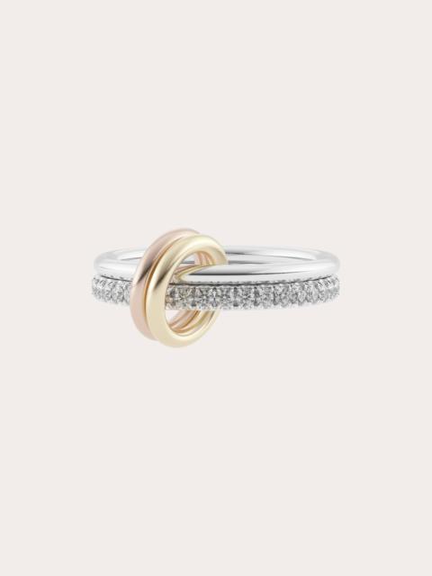 Spinelli Kilcollin Marigold 18K Gold Sterling Silver and Diamond Linked Rings