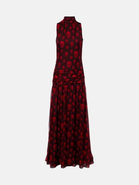 Alexander McQueen Skull silk maxi dress