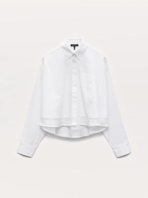 rag & bone Beatrice Cropped Poplin-Organza Shirt