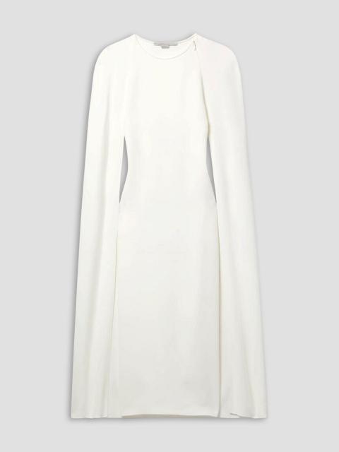 Stella McCartney Cape-effect crepe midi dress