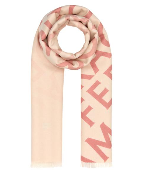 FERRAGAMO Embroidered wool blend reversible scarf