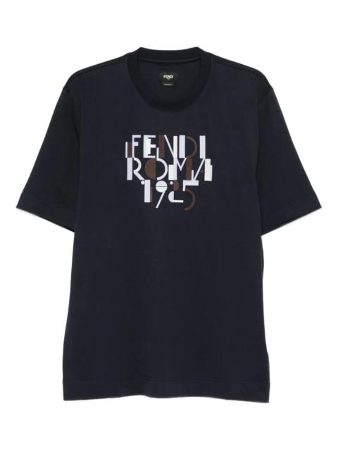 FENDI Fendi Men Fendi Roma 1925 Print Cotton T-Shirt