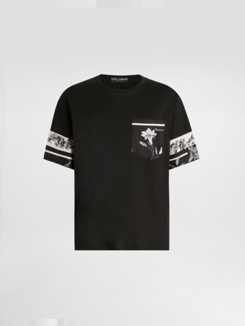 Dolce & Gabbana Cotton and silk t-shirt with print