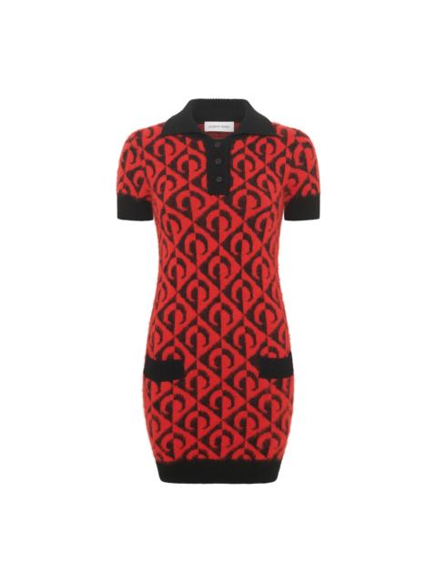 Marine Serre MOON LOZENGE KNIT SS MINI POLO DRESS