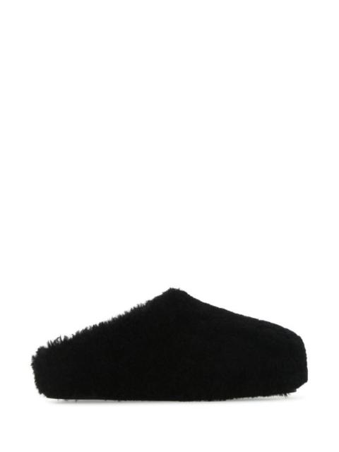 Amina Muaddi Amina Muaddi Woman Black Shearling Giuly Slippers