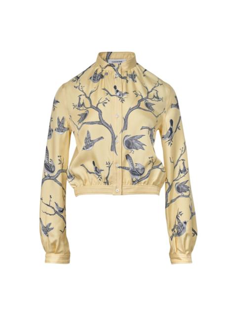 Thom Browne Gathered Blouse With Button Placket Women