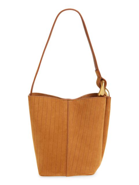JW Anderson JW Anderson Small Corner Stripe Deerskin Tote in Caramel 604 at Nordstrom