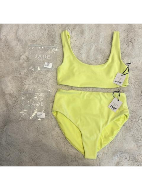 Other Designers Jade Swimwear Rounded Edges Top & Bound Bottom in Citrine Terry