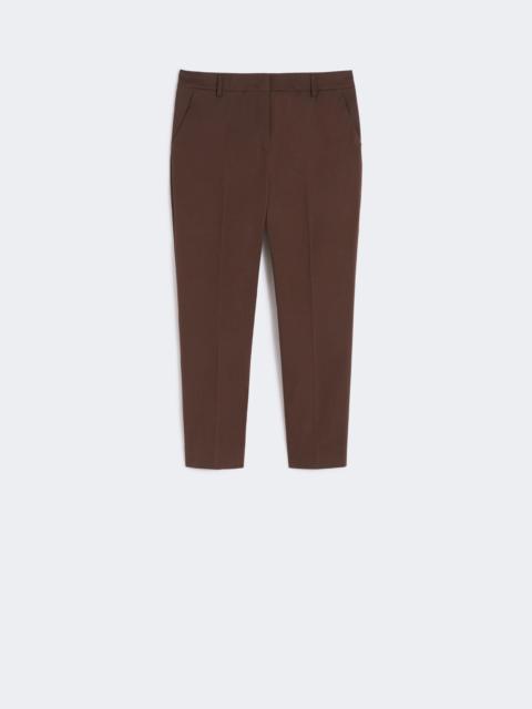 WEEKEND Max Mara Slim-fit stretch cotton trousers - CHOCOLATE