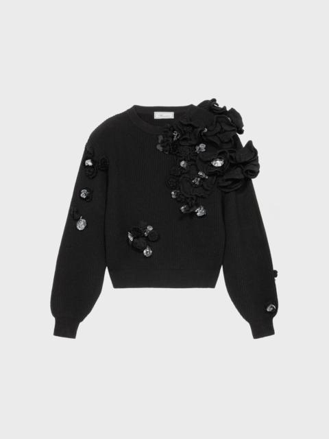 Blumarine WOOL SWEATER WITH EMBROIDERY AND APPLICATIONS