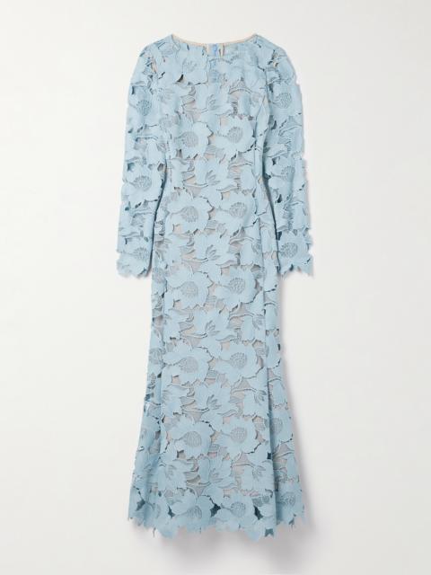 Oscar de la Renta Guipure Lace Midi Dress