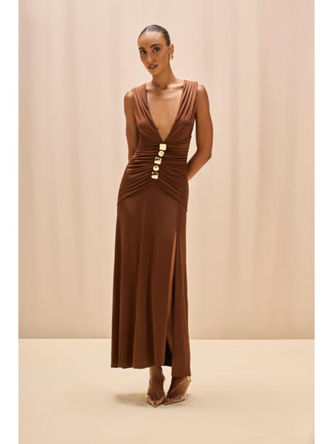 PatBO MOONLIT JERSEY PLUNGE GOWN