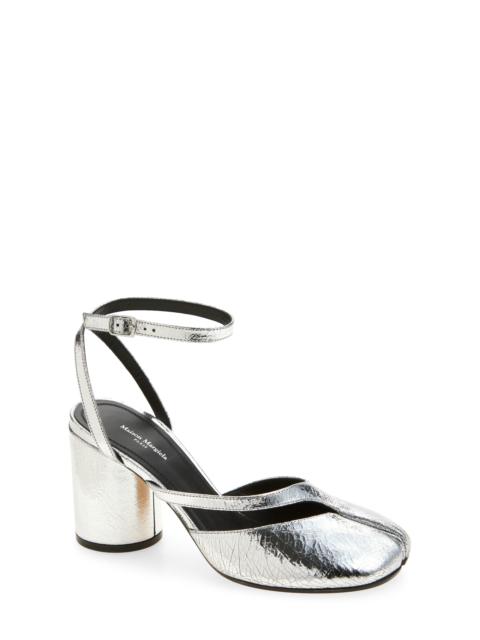 Maison Margiela Maison Margiela Tabi Metallic Ankle Strap Pump in Metallic Silver at Nordstrom
