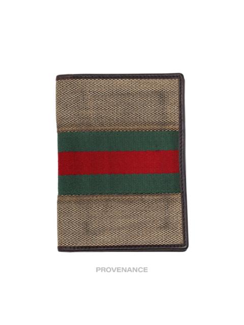 GUCCI Gucci Pocket Organizer Wallet - Raffia with Web