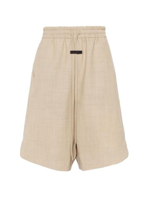 logo-tag wool shorts