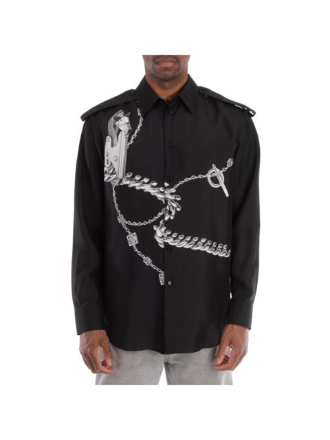 Burberry Burberry Knight Hardware Print Silk Shirt