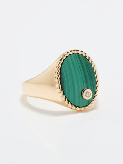 Yvonne Léon Chevaliere Ovale Malachite Ring
