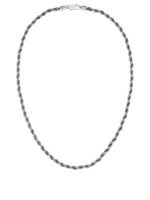 BOSS SILVER-TONE NECKLACE WITH ROPE-STYLE CHAIN