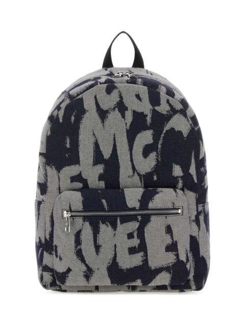 Embroidered Fabric Mcqueen Graffiti Backpack