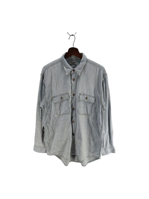 Big John Denim Men Shirt Long Sleeve Distressed