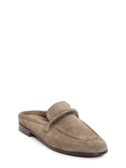 Brunello Cucinelli Brunello Cucinelli Monili Trim Loafer Mule in C8769 Torba at Nordstrom