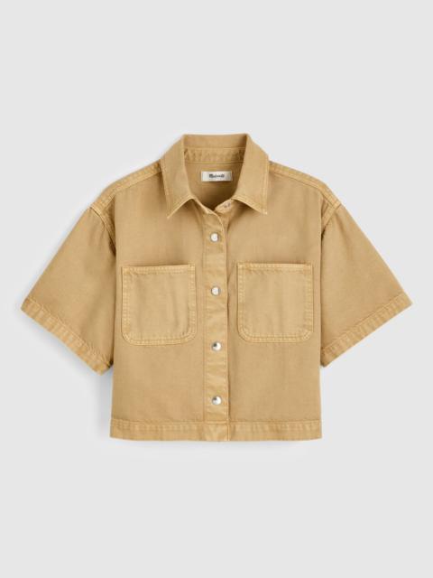 Madewell Boxy Crop Button-Up Shirt in Airy Denim