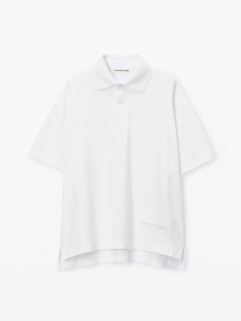 Alexander Wang Men's Short-Sleeve Polo Tee in Cotton Jersey